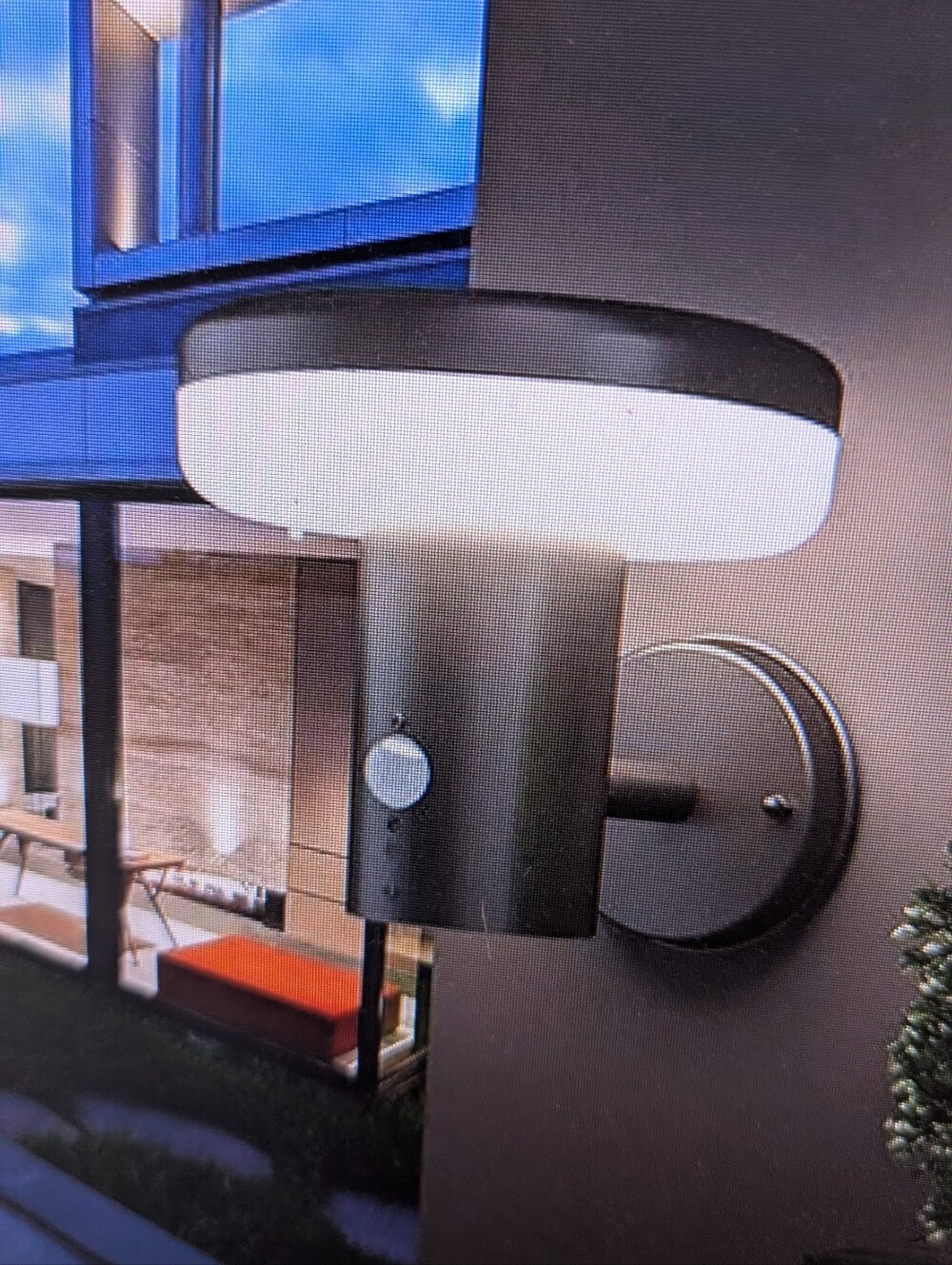 NWB OUTDOOR LED WALL LIGHT FIXTURES WITH MOTION SENSOR STAINLESS STEEL IN BLACK